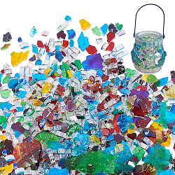 Glasmosaik-Cabochons, unpolierter Mosaikchip, Mischfarbe, 5~28x4~26.5x3 mm, ca. 100 g / Beutel