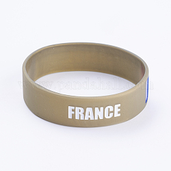 Silikon Armbänder Armbänder, Kabel Armbänder, Frankreich, Bräune, 202x19x2 mm