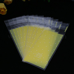 Rechteck-Plastiktüten aus Zellophan, für die Lippenstiftverpackung, Tupfenmuster, Gelb, 13x5 cm, einseitige Dicke: 0.035 mm, Innenmaß: 10x5cm, ca. 96~100 Stück / Beutel