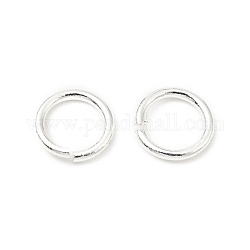 Messing Ringe springen, offene Ringe springen, langlebig plattiert, cadmiumfrei und bleifrei, runden Ring, Silber, 6x0.8 mm, 20 Gauge, Innendurchmesser: 4.4 mm