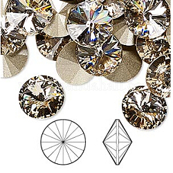 Cabochon strass in cristallo austriaco, passioni cristallo, sventare indietro, sfaccettato rivoli, 1122, 261 seta _light, 8.164~8.421mm