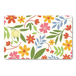 Autocollants de carte imperméables en plastique pvc, peau de carte autocollante pour décor de carte bancaire, rectangle, fleur, 186.3x137.3mm