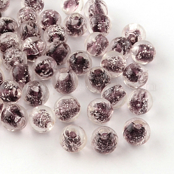Fatti a mano perle di vetro luminosi, tondo, rosa antico, 12mm, Foro: 2 mm