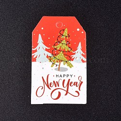 紙ギフトタグ  hange tags  美術工芸用  クリスマスのために  クリスマスツリー模様を持つ  カラフル  50x30x0.3mm  穴：5mm