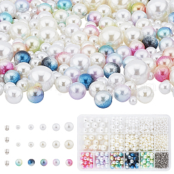 Kit di accessori per ornamenti fai da te, include quattro chiodi ad artiglio in acciaio inossidabile e perle di perle finte acriliche rotonde, colore misto, 4~12mm
