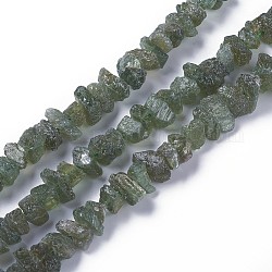 Chapelets de perles en péridot naturel, pépites, 4.5~8x10~18mm, Trou: 1mm, 15.9~16.1 pouce (40.4~41 cm)