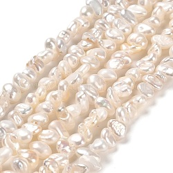 Naturali keshi perline perle fili, perla d'acqua dolce coltivata, perle barocche, pepite, biancheria, 4~5x4~5x2.5~3.5mm, Foro: 0.7 mm, circa 88~95pcs/filo, 13.58''~14.17'' (34.5~36 cm)