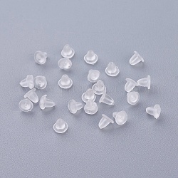 Auricolari di plastica, schienali orecchino, chiaro, 3.5x4mm, Foro: 0.3 mm