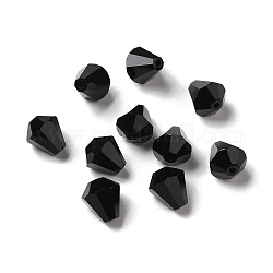Cuentas de vidrio austriaco de imitación de vidrio, facetados, diamante, negro, 10x9mm, agujero: 1 mm