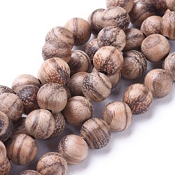 Brins de perles de bois d'aigle naturel, ronde, brun rosé, 8mm, Trou: 1.4mm, Environ 50 pcs/chapelet, 15.7 pouce (40 cm)