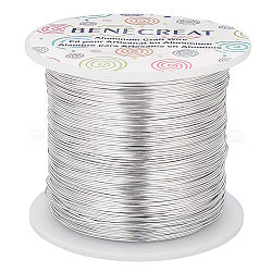 BENECREAT 22 Gauge 850FT Aluminum Wire Anodized Jewelry Craft Making Beading Floral Colored Aluminum Craft Wire - Silver
