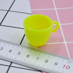Mini tazza di plastica in miniatura, per gli accessori della casa delle bambole che fingono decorazioni di scena, giallo, 40x30x25mm