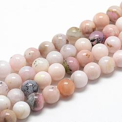 Rosa naturale perline opale fili, grado ab, tondo, 10mm, Foro: 1 mm, circa 40pcs/filo, 15.7 pollice