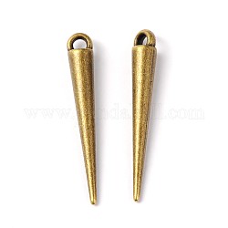 Tibetan Style Alloy Spike Beads, Lead Free and Nickel Free, DIY Material for Basketball Wives Hoop Earrings, Antique Bronze, about 34mm long, 5mm wide, 5mm thick, hole: 2mm