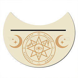Porte-cartes en bois naturel pour tarot, présentoir pour outils de divination de sorcière, peachpuff, Motif de lune, 130x100x5mm