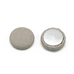 Кабошоны с покрытием из искусственной кожи, с алюминиевой нижней, плоско-круглые, светло-серый, 17.5~18x5 мм