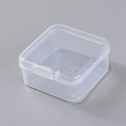 Cajas de plástico, recipientes de almacenamiento de grano, cuadrado, Claro, 4.5x4.5x2 cm, diámetro interior: 4.1x4.1 cm