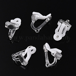 Risultati di orecchini a clip in plastica, con i loop, chiaro, 17x9x13mm, Foro: 1 mm e 1.8 mm