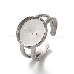 304 configuración de anillo de puño de acero inoxidable, redondo, color acero inoxidable, Bandeja: 12 mm, 2.8~7.5mm, diámetro interior: 18 mm