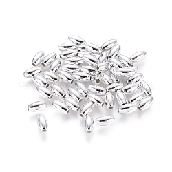 Acryl-Perlen, Reis, Silber, ca. 3 mm breit, 6 mm lang, Bohrung: 1 mm, 13000 Stück / 500 g