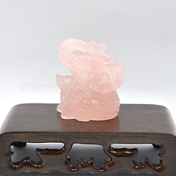 Figurines d'éléphant de guérison sculptées en quartz rose naturel, Décorations d'affichage en pierre d'énergie reiki, 40x35x50mm