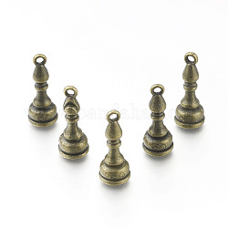 Pendente in lega, pezzi degli scacchi vescovo, bronzo antico, 20.5x8mm, Foro: 1.5 mm