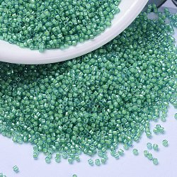 Cuentas de miyuki delica, cilindro, Abalorios de la semilla japonés, 11/0, (db2053) luminoso sirena verde, 1.3x1.6mm, agujero: 0.8 mm, aproximamente 20000 unidades / bolsa, 100 g / bolsa