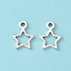 Tibetan Style Alloy Charms, Star, Christmas, Antique Silver, Lead Free & Cadmium Free & Nickel Free, 14x10x2mm, Hole: 1.5mm