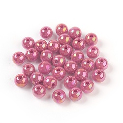 AB Color Plated Acrylic Gumball Beads for Bubblegum Necklace, Round, Dark Red, 12mm, Hole: 2mm, about 530pcs/500g