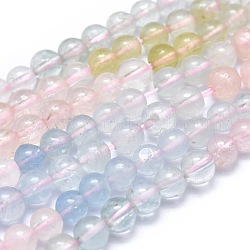 Natural Morganite Beads Strands, Grade A, Round, 4~4.5mm, Hole: 0.5mm, about 102pcs/Strand, 15.35 inch(39cm)