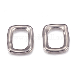 304 anneaux à maillons en acier inoxydable, rectangle, couleur inoxydable, 20x16x2mm