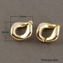 Ccb-Kunststoffglieder, Ring, Twist, golden, ca. 24 mm lang, 24 mm breit, 4 mm dick, ca. 78 Stk. / 100 g