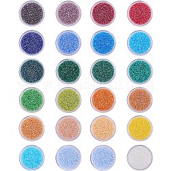 Runde Saatperlen, transparent, Runde, Mischfarbe, 2 mm, Bohrung: 0.5~0.8 mm