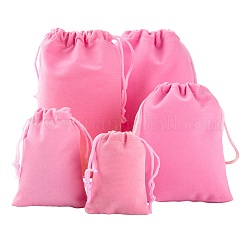5 стиль прямоугольных бархатных мешочков, мешки для подарков на рождество, розовые, 40 шт / пакет