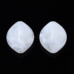 Acryl-Perlen, Nachahmung Edelstein-Stil, Rhombus, creme-weiß, 29.5x24.5x14.5 mm, Bohrung: 2 mm, ca. 120 Stk. / 500 g
