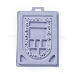 プラスチック植毛ビーズデザインボード  ネックレスデザインボード  長方形  6.14x9.06x0.51インチ  ライトグレー
