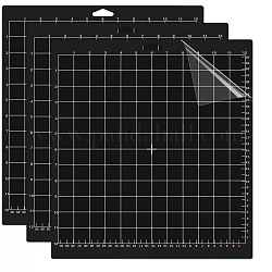 Quadratische PVC-Schneidematte, Schneidbrett, für Handwerkskunst, Schwarz, 35.6x33 cm