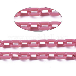 Cadenas portacables de acetato de celulosa (resina), oval, rojo violeta pálido, link: 11x7.5x2.5 mm