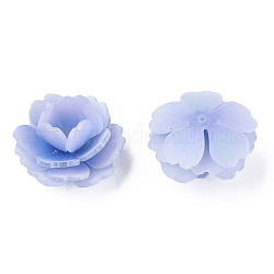 Kunststoff-Perlen, Blume, Kornblumenblau, 24x23x14 mm, Bohrung: 1.4 mm