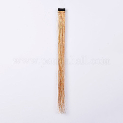 Mode Damen Haarschmuck, mit Pet & Braid Nylon Metallic Cord Haar Perücken, dunkelgolden, 500x35 mm