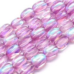 Synthetische Mondstein Perlen Stränge, holographische Perlen, Würfel, Violett, 13x8x8 mm, Bohrung: 1 mm, ca. 28 Stk. / Strang, 15.15 Zoll (38.5 cm)