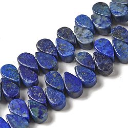 Brins de perles teints en lapis-lazuli naturel, larme, top foré, 9~10x5~5.5x3.5~4mm, Trou: 0.7mm, Environ 40~48 pcs/chapelet, 7.09~7.28'' (18~18.5cm).