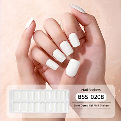 Adesivi per unghie con copertura completa per nail art, adesivi in ​​polvere glitterata, autoadesiva, per le decorazioni delle punte delle unghie, bianco, 17.5x7.3x0.9cm, 20pcs / scheda