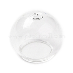 Прозрачный конус из стеклянных бусин, для изготовления колокольчиков, полукруглый, прозрачные, 20x17 мм, отверстие : 1.6 мм, внутренний диаметр: 12.4 мм
