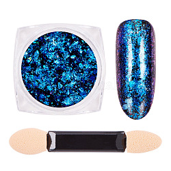 Nailart Glitzerflocken, Sternenhimmel / Spiegeleffekt, schillernde Glitzerflocken, mit einer Bürste, königsblau, 30x30x17 mm, ca. 0.3 g / Kasten