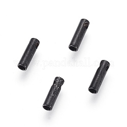 Embouts pour cordon en 304 acier inoxydable, embouts, colonne, électrophorèse noir, 7x2mm, Trou: 1mm, diamètre intérieur: 1.4 mm