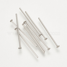 304 Stainless Steel Flat Head Pins, Stainless Steel Color, 20x0.7mm, 21  Gauge, Head: 1.5mm