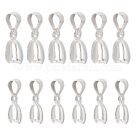 SUNNYCLUE 1 Box 3Pcs 3 Style Sterling Silver Pendant Bails Pinch