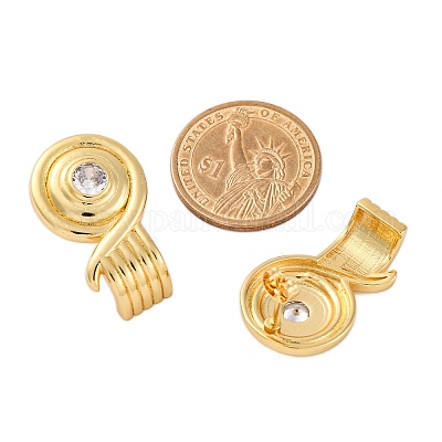 Серьги-гвоздики из латуни с микро-паве из прозрачного кубического циркония для женщин EJEW-C125-27B-G-1