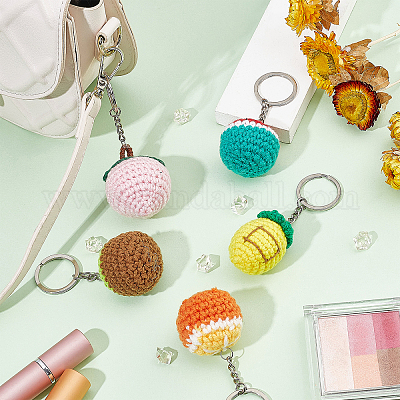 Pure Handmade Woven Gold Keychain Accessories INS Cotton